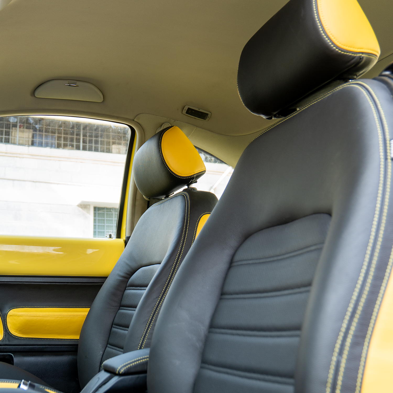 Yellow leather best sale car seat covers